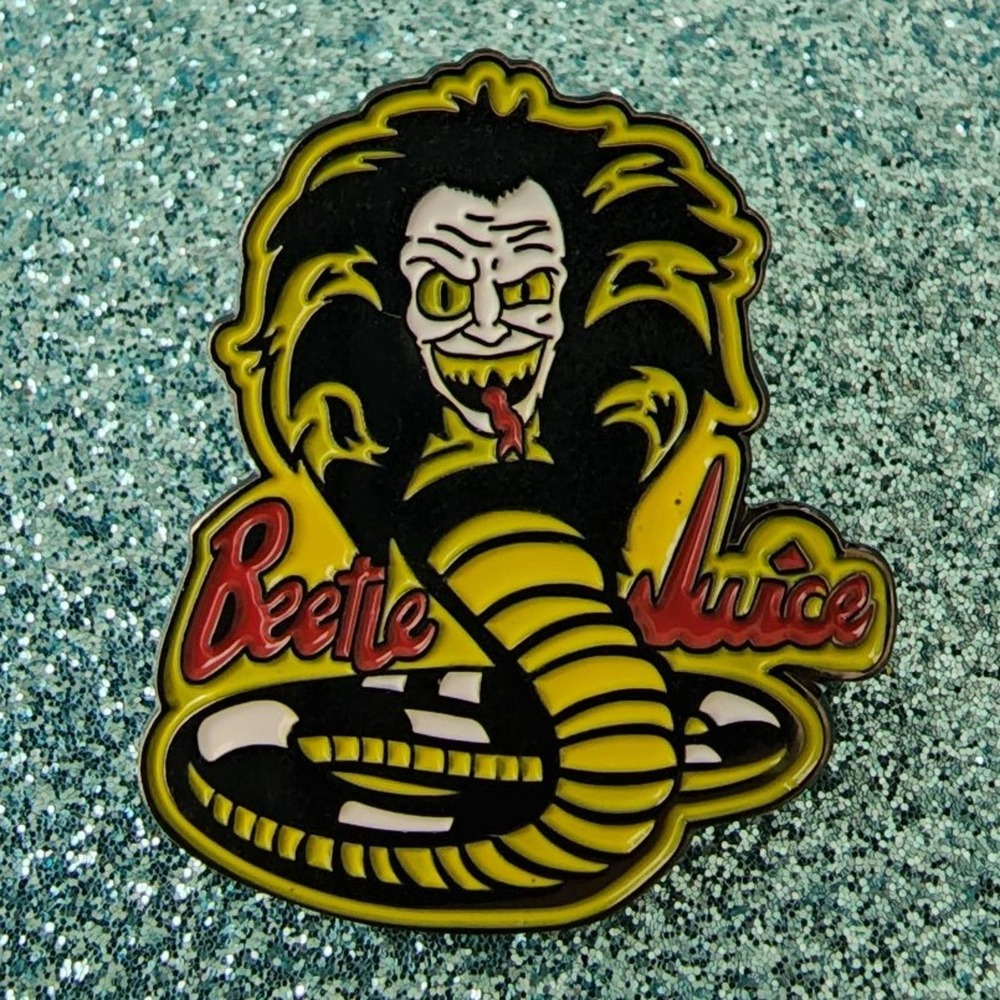 Beetlejuice x Cobra Kai Mashup Crossover Enamel Pin